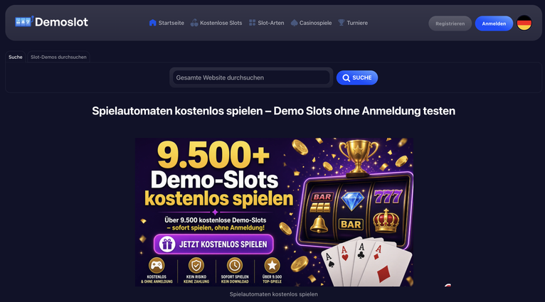 Demoslot Homepage